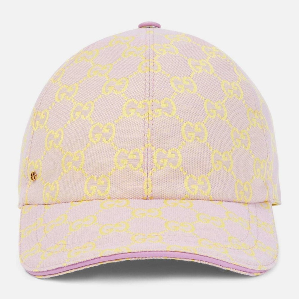 Gucci GG Canvas Pink and Yellow Patterned Cap